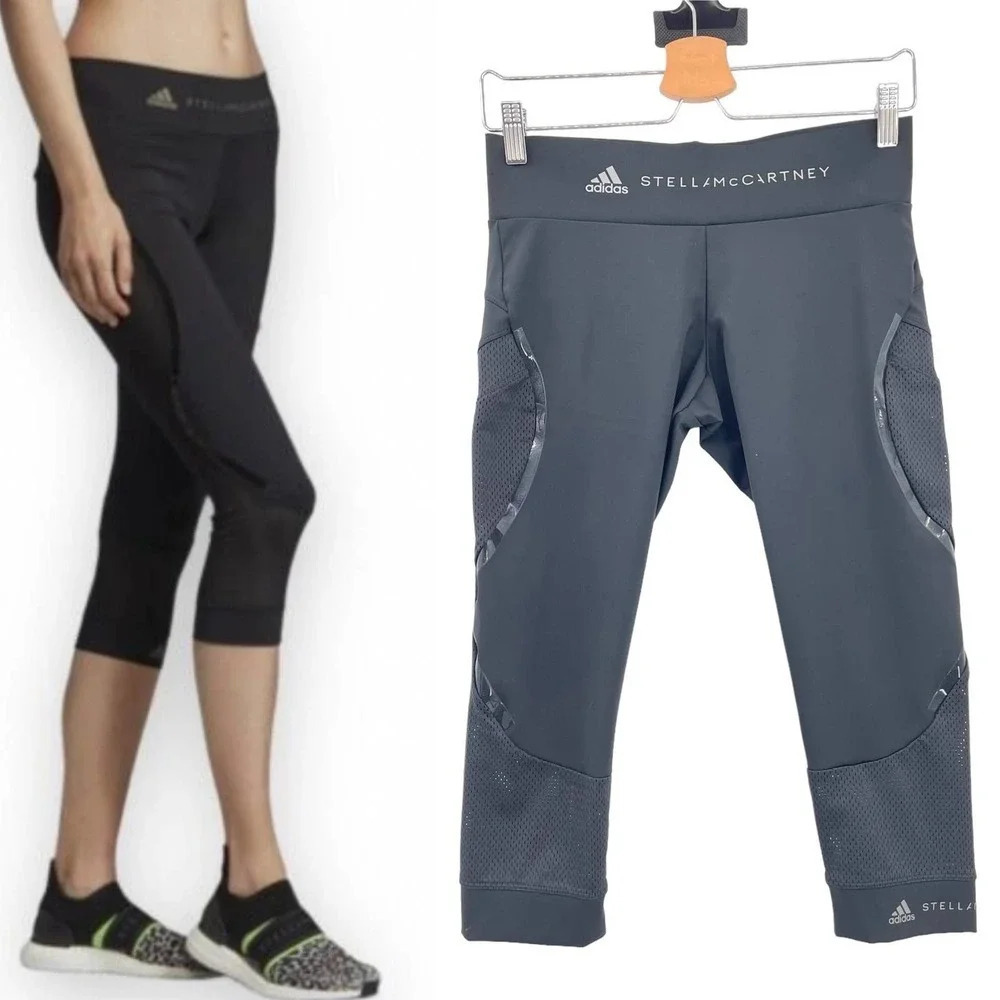 Adidas by Stella Mccartney Black Performance Essentials 3/4 Leggings Size Small